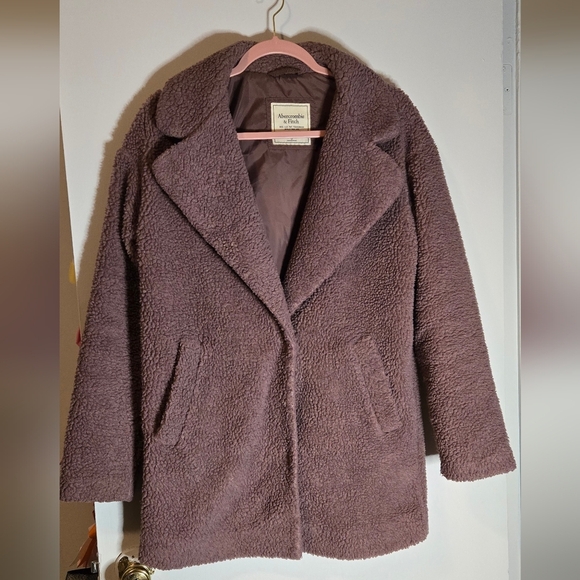 Abercrombie & Fitch Mauve Teddy Jacket Color Old Pink (2b) - Picture 2 of 8
